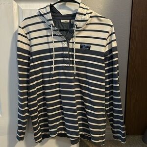 LL Bean Women’s Rugby Hooded Pullover - size petite large